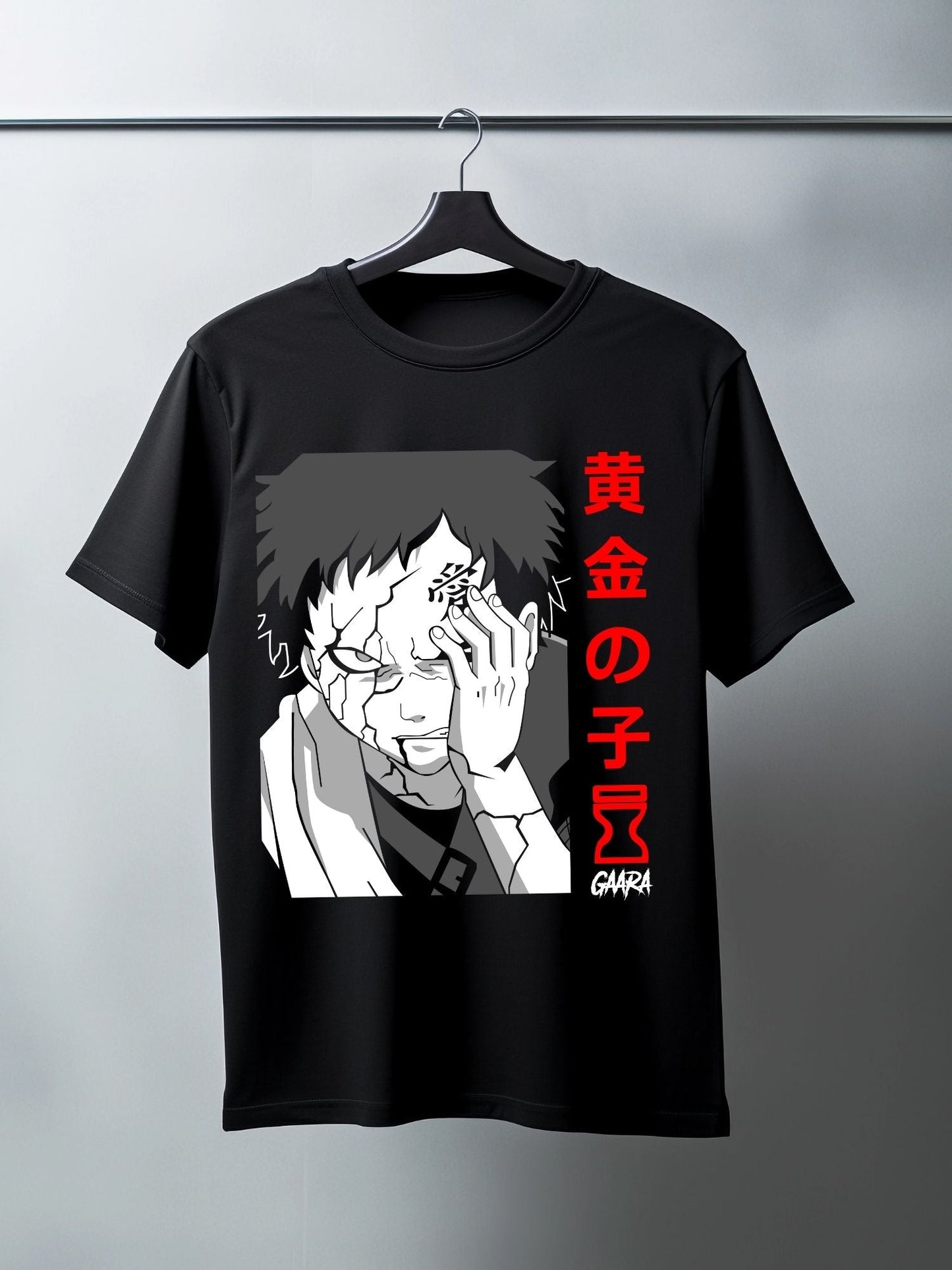 T-shirt Gaara Noir & Rouge - Le Fardeau du Démon